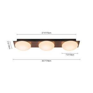 LightFixturesUSA - 3 - Light Dimmable LED Rustic Linear Flush Mount Light - Ceiling Light - 30.7 in - 