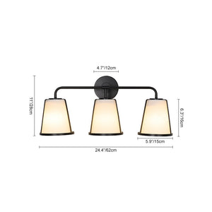 LightFixturesUSA - 3 - Light Fabric Conical Shade Vanity Wall Sconce - Wall Sconce - 24.4 in - 