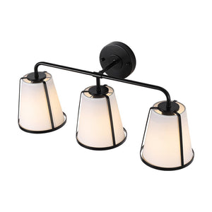 LightFixturesUSA - 3 - Light Fabric Conical Shade Vanity Wall Sconce - Wall Sconce - 24.4 in - 