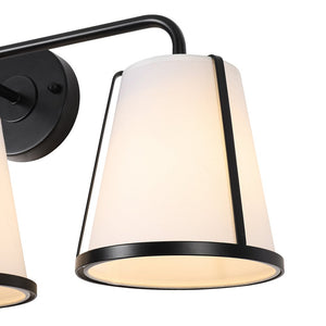 LightFixturesUSA - 3 - Light Fabric Conical Shade Vanity Wall Sconce - Wall Sconce - 24.4 in - 