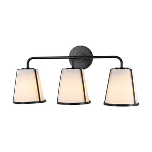 LightFixturesUSA - 3 - Light Fabric Conical Shade Vanity Wall Sconce - Wall Sconce - 24.4 in - 