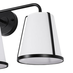 LightFixturesUSA - 3 - Light Fabric Conical Shade Vanity Wall Sconce - Wall Sconce - 24.4 in - 