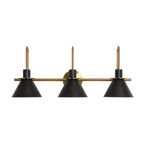 LightFixturesUSA - 3 - Light Metal Conical Shade Bathroom Vanity Wall Sconce - Wall Sconce - White - 
