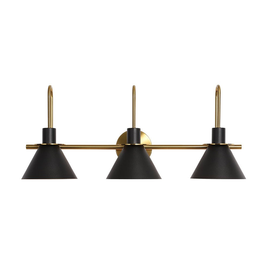 LightFixturesUSA - 3 - Light Metal Conical Shade Bathroom Vanity Wall Sconce - Wall Sconce - White - 