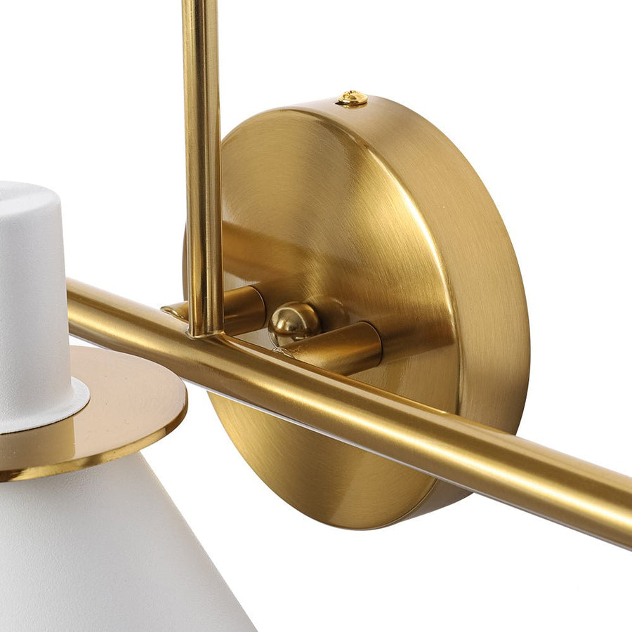 LightFixturesUSA - 3 - Light Metal Conical Shade Bathroom Vanity Wall Sconce - Wall Sconce - White - 