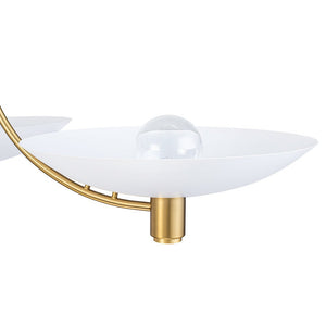 LightFixturesUSA - 3 - Light Modern Iron Brass White Saucer Semi Flush Mount - Ceiling Light - 40.6 in - 