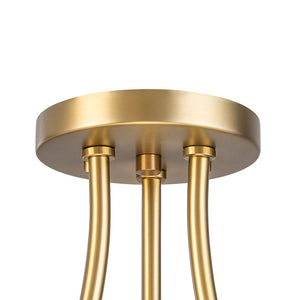 LightFixturesUSA - 3 - Light Modern Iron Brass White Saucer Semi Flush Mount - Ceiling Light - 40.6 in - 