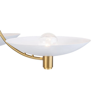 LightFixturesUSA - 3 - Light Modern Iron Brass White Saucer Semi Flush Mount - Ceiling Light - 40.6 in - 