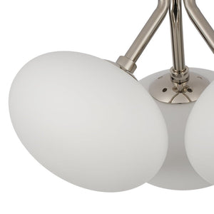 LightFixturesUSA - 3 - Light Opal Glass Sphere Semi Flush Mount Light - Ceiling Light - Brass - 