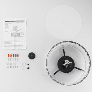 LightFixturesUSA - 3 - Light Round Drum Crystal Accented Fabric Flush Mount - Ceiling Light - Black - 