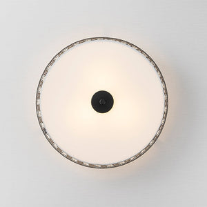 LightFixturesUSA - 3 - Light Round Drum Crystal Accented Fabric Flush Mount - Ceiling Light - Black - 