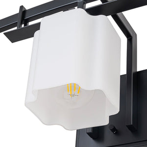 LightFixturesUSA - 3 - Light Shine Opal Glass Bathroom Vanity Wall Lamp - Wall Sconce - Black - 