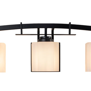 LightFixturesUSA - 3 - Light Shine Opal Glass Bathroom Vanity Wall Lamp - Wall Sconce - Black - 
