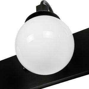LightFixturesUSA - 3 - Light Shine Opal Glass Globe Bathroom Vanity Wall Sconce - Wall Sconce - Black - 