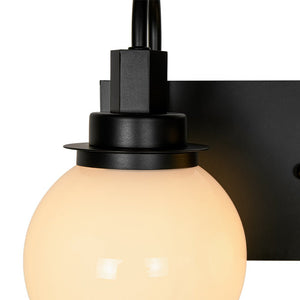 LightFixturesUSA - 3 - Light Shine Opal Glass Globe Bathroom Vanity Wall Sconce - Wall Sconce - Black - 