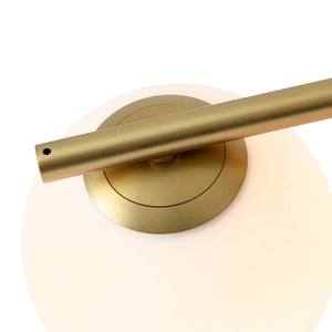 LightFixturesUSA - 3 - Light Shine Opal Glass Globe Linear Semi Flush Mount - Ceiling Light - Brass - 
