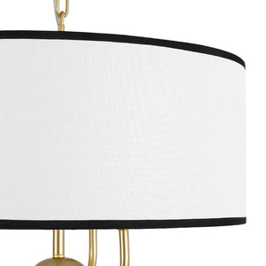 LightFixturesUSA - 3 - Light White Fabric Candle Style Round Drum Cage Pendant - Chandelier - 15.7 in - 