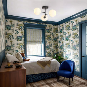 LightFixturesUSA - 3 - Light White Ribbed Glass Tiered Sputnik Semi Flush Mount - Ceiling Light - Black - 