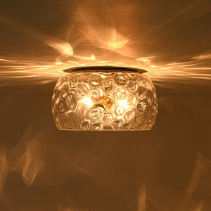 LightFixturesUSA - 3 - Light Wide Bowl Hammered Glass Round Flush Mount - Ceiling Light - 15.7 in - 
