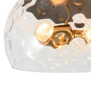 LightFixturesUSA - 3 - Light Wide Bowl Hammered Glass Round Flush Mount - Ceiling Light - 15.7 in - 