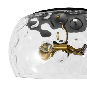 LightFixturesUSA - 3 - Light Wide Bowl Hammered Glass Round Flush Mount - Ceiling Light - 15.7 in - 