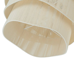 LightFixturesUSA-3-Tier Beige Woven Thread Drum Pendant Light-Chandelier-Beige-