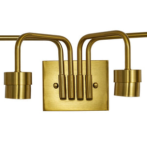 LightFixturesUSA - 4 - Light Adjustable Glass Cylinder Vanity Wall Lamp - Wall Sconce - Brass - 