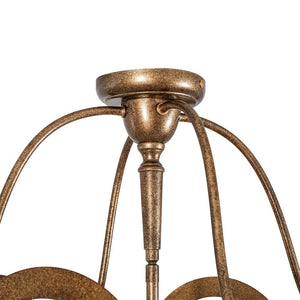 LightFixturesUSA - 4 - light Antique Bronze Candle Square Lantern Semi Flush - Ceiling Light - 15 in - 