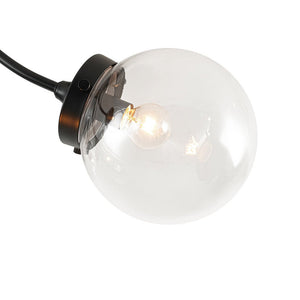 LightFixturesUSA - 4 - Light Bloom Clear Glass Globe Semi Flush Mount - Ceiling Light - Black - 