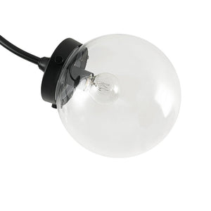 LightFixturesUSA - 4 - Light Bloom Clear Glass Globe Semi Flush Mount - Ceiling Light - Black - 