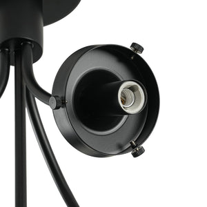 LightFixturesUSA - 4 - Light Bloom Clear Glass Globe Semi Flush Mount - Ceiling Light - Black - 