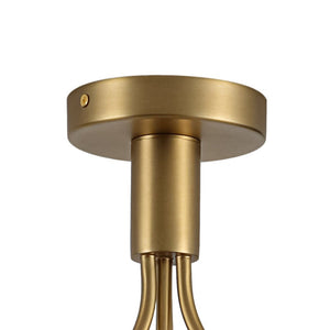 LightFixturesUSA - 4 - Light Bloom Clear Glass Globe Semi Flush Mount - Ceiling Light - Brass - 