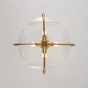 LightFixturesUSA - 4 - Light Celestial Shine Opal Glass Cover Round Chandelier - Chandelier - Ribbed Glass - 