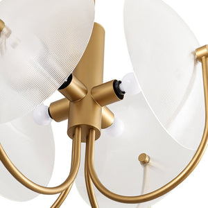 LightFixturesUSA - 4 - Light Celestial Shine Opal Glass Cover Round Chandelier - Chandelier - Ribbed Glass - 