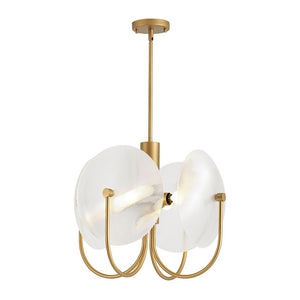 LightFixturesUSA - 4 - Light Celestial Shine Opal Glass Cover Round Chandelier - Chandelier - Ribbed Glass - 