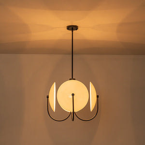 LightFixturesUSA - 4 - Light Celestial Shine Opal Glass Cover Round Chandelier - Chandelier - White Glass - 