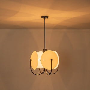 LightFixturesUSA - 4 - Light Celestial Shine Opal Glass Cover Round Chandelier - Chandelier - White Glass - 