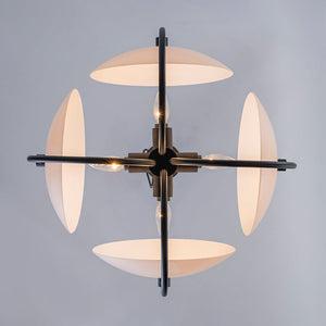 LightFixturesUSA - 4 - Light Celestial Shine Opal Glass Cover Round Chandelier - Chandelier - White Glass - 