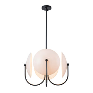 LightFixturesUSA - 4 - Light Celestial Shine Opal Glass Cover Round Chandelier - Chandelier - White Glass - 