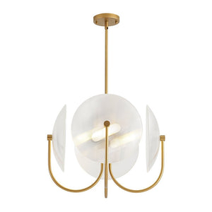 LightFixturesUSA - 4 - Light Celestial Shine Opal Glass Cover Round Chandelier - Chandelier - White Glass - 