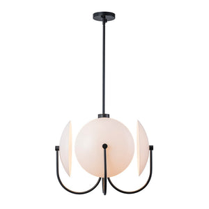 LightFixturesUSA - 4 - Light Celestial Shine Opal Glass Cover Round Chandelier - Chandelier - White Glass - 