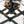 LightFixturesUSA - 4 - light Contemporary Clear Textured Glass Drum Flush Mount - Ceiling Light - Black - 