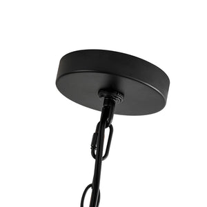 LightFixturesUSA - 4 - light Farmhouse Candle Style Black Lantern Pendant Light - Pendant Light - Black - 