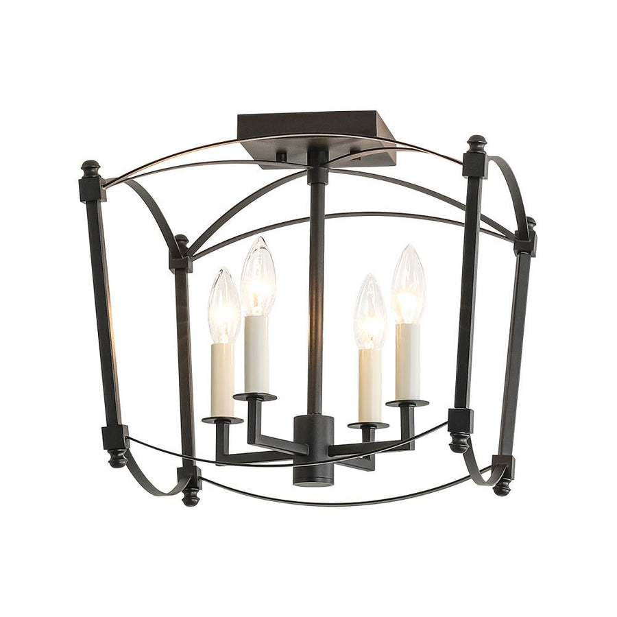 LightFixturesUSA - 4 - light French Antique Candle Style Lantern Semi Flush - Ceiling Light - Gold - 