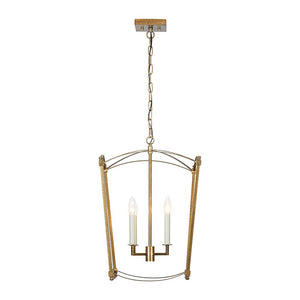 LightFixturesUSA - 4 - light French Antique Gold Candle Square Lantern Chandelier - Chandelier - Gold - 