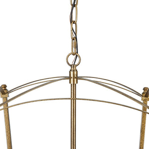 LightFixturesUSA - 4 - light French Antique Gold Candle Square Lantern Chandelier - Chandelier - Gold - 