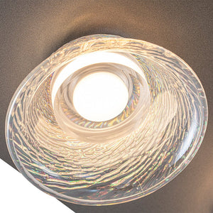 LightFixturesUSA - 4 - Light Iridescent Glass Bell LED Square Semi Flush Mount - Ceiling Light - 15.7 in - 