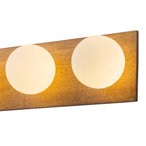 LightFixturesUSA - 4 - Light Opal Glass Linear Wooden Semi Flush Mount / Wall Light - Wall Sconce - 4 - Lt - 