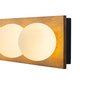 LightFixturesUSA - 4 - Light Opal Glass Linear Wooden Semi Flush Mount / Wall Light - Wall Sconce - 4 - Lt - 