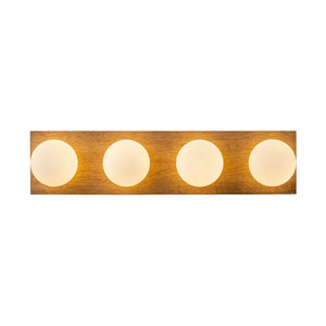 LightFixturesUSA - 4 - Light Opal Glass Linear Wooden Semi Flush Mount / Wall Light - Wall Sconce - 4 - Lt - 